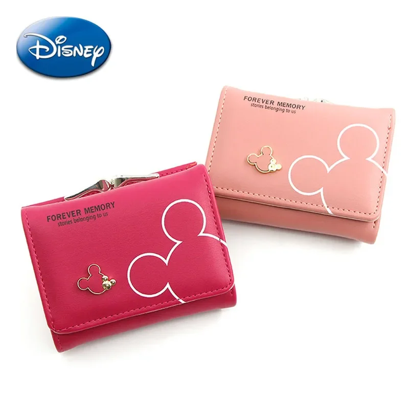 Disney Cartoon Mickey Mouse Wallet for Women\'s PU Leather Coin Purse Woman Mini Short Wallets Girls Bags Fashion Accessories