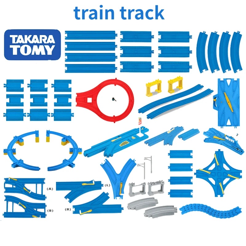 TOMY-토메카 풀로드 전기 기차 트랙 액세서리 R01, 직선 레일, 곡선 레일, 어린이 장난감, DIY 조립 장식 선물