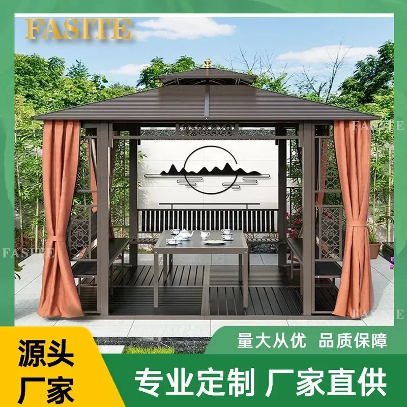 For Aluminum Alloy Pavilion Awning Chinese Style Courtyard Villa Garden Terrace Roof Canopy Durable Weatherproof Outdoor