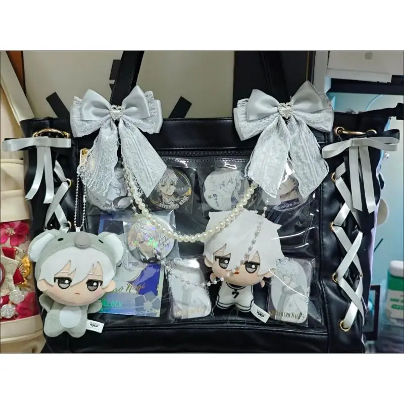 Ribbon Bownot Ita Bag Accessories. Handmade Double-layer Pearl Chain Pendant. Women Shoulder Bag Decorate