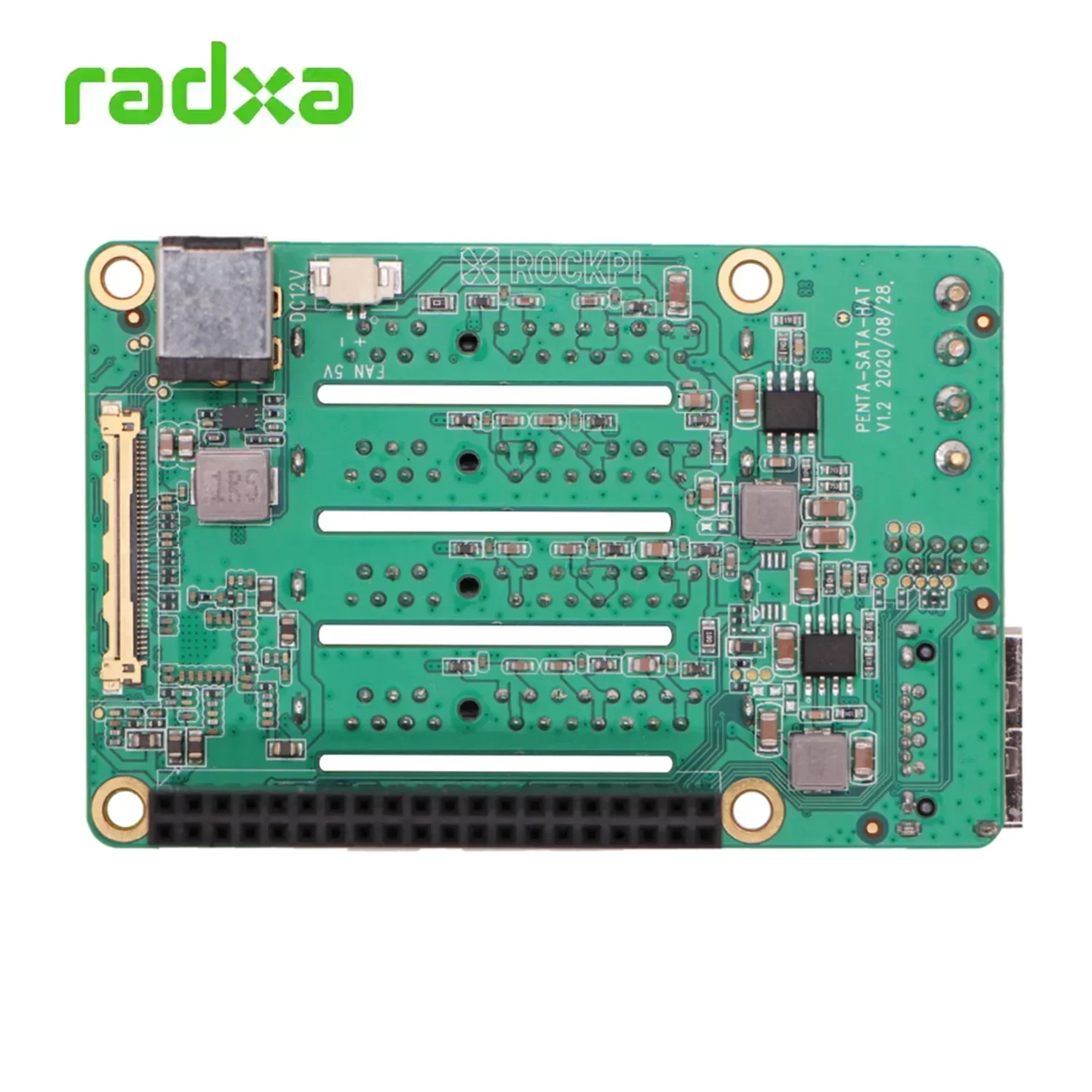 Penta SATA HAT For Raspberry pi 5 and ROCK Series Rock 5C/ 5A/ 4A+/ 3A/ 3C