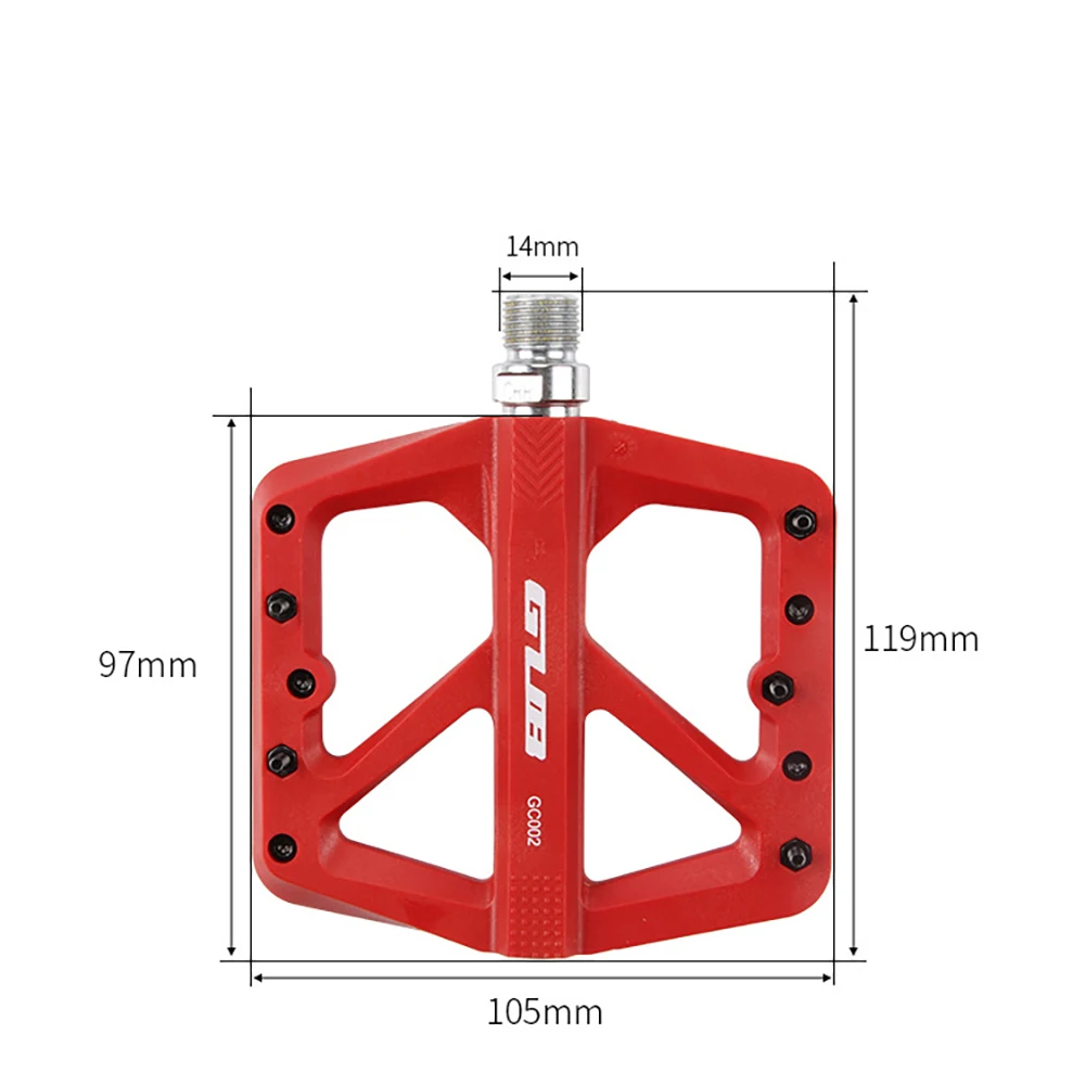 GUB GC-002 Mountain Bike Pedal Nylon Fiber Bearing Peilin Pedal, Anti Slip Large Foot Pedal