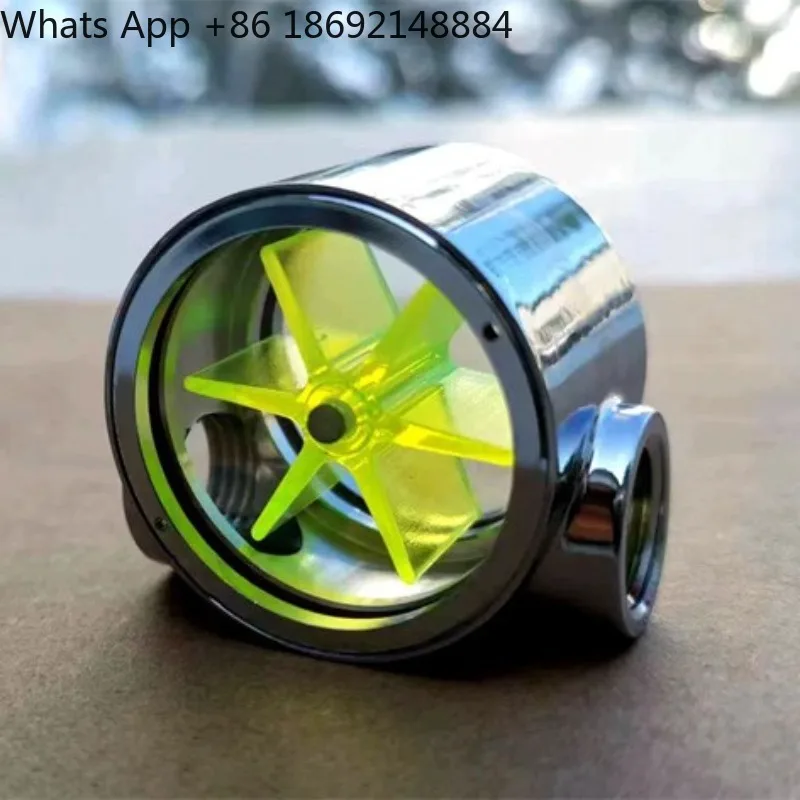Metal Flow Meter, Water Flow Meter, Computer Water Cooled, Bright Silver, Brass, Green 6 Impeller