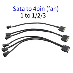 27cm/9.84in Sleeved SATA 15Pin To 2 Way 3Pin 4Pin Fan Power Adapter Extension Cable Wire Cord Computer Cooling Systerm Lines