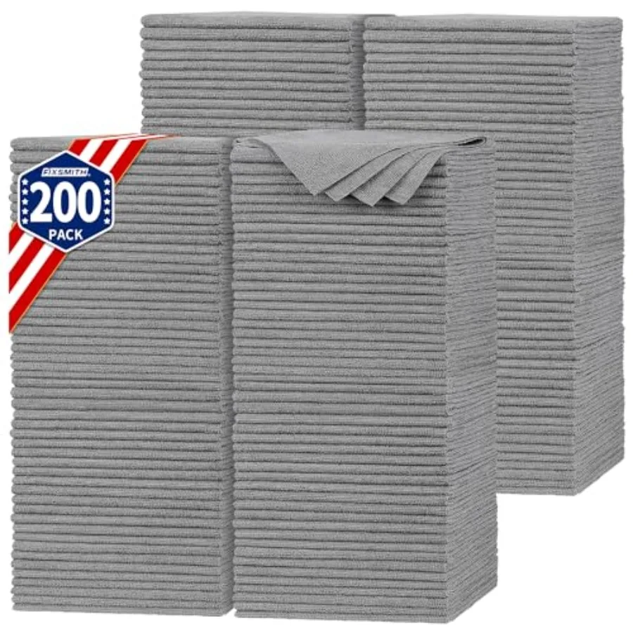 

Shop Towels Pack of 200 Grey Microfiber Cleaning Cloth Bulk Microfiber Towels for Cars All-Purpose Absorbent Cleaning Rags Dust