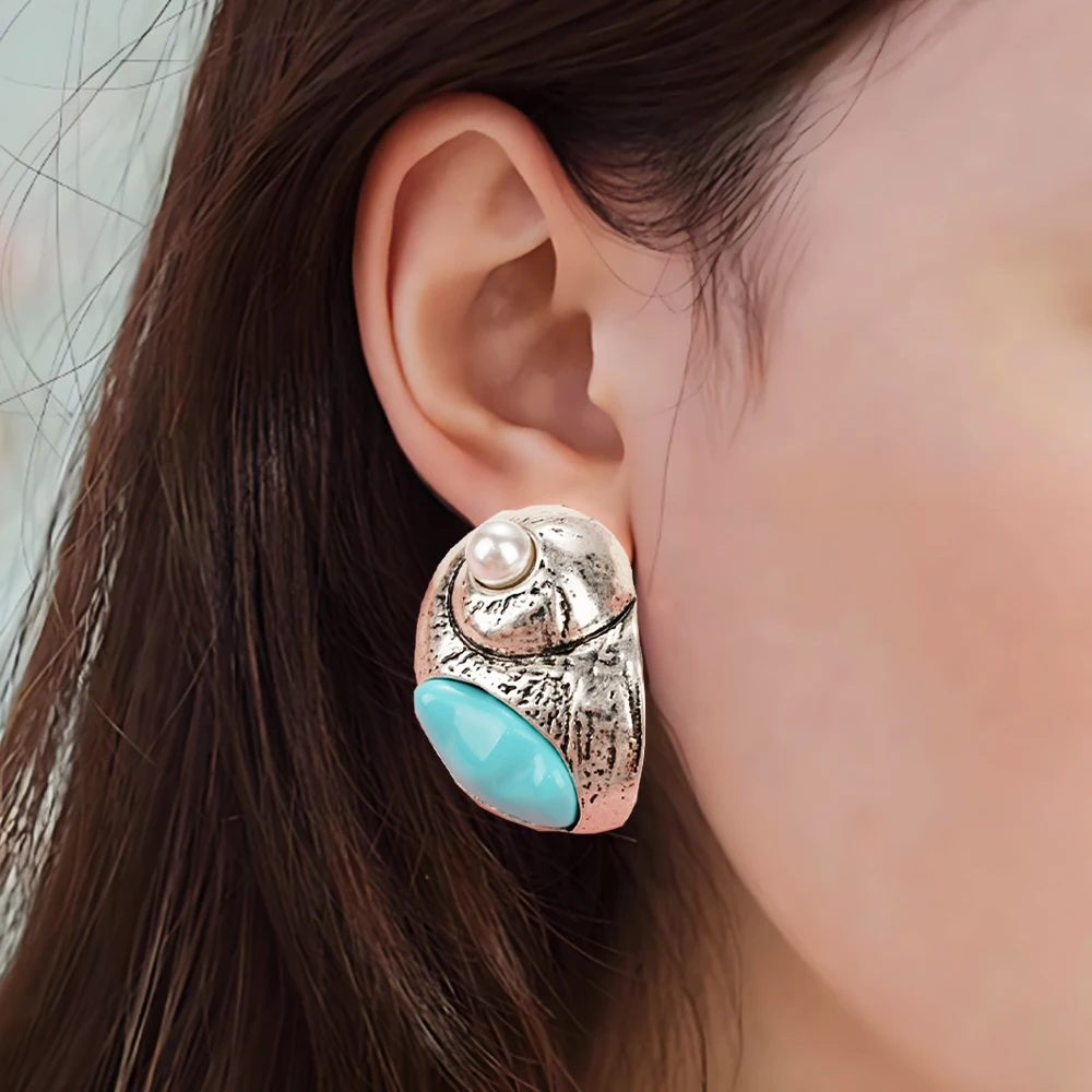 

Summer Vacation Ocean Conch Earrings Ear Studs Necklace for Women Trendy Beach Party Exaggerated Bohemian Jewelry