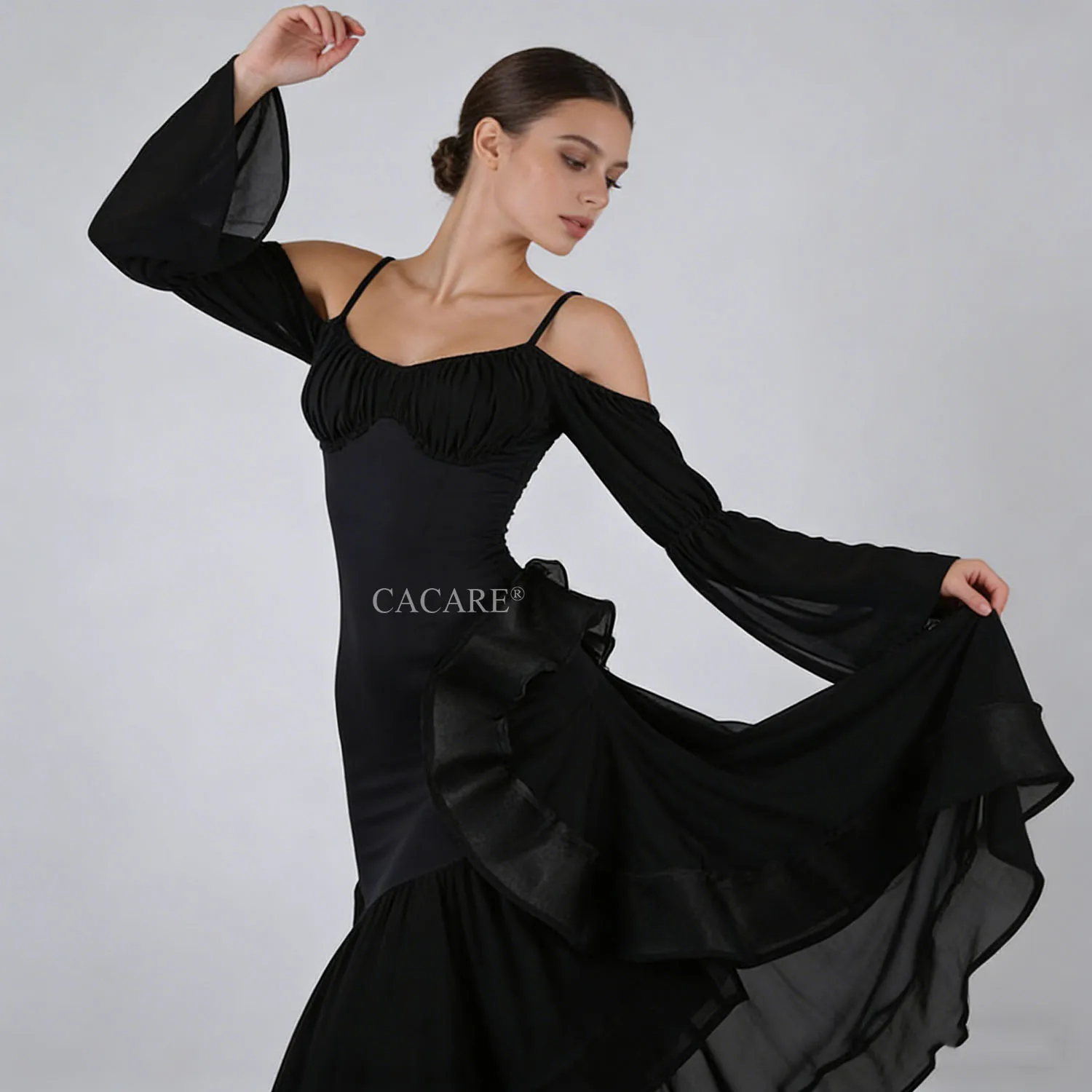 Tanzbekleidung, Standard-Ballsaal, Walzer, für Erwachsene, moderner Tanz, Ballanzug, Übungskleidung, Bühnenkostüm, Wettbewerb, Flamenco 0499