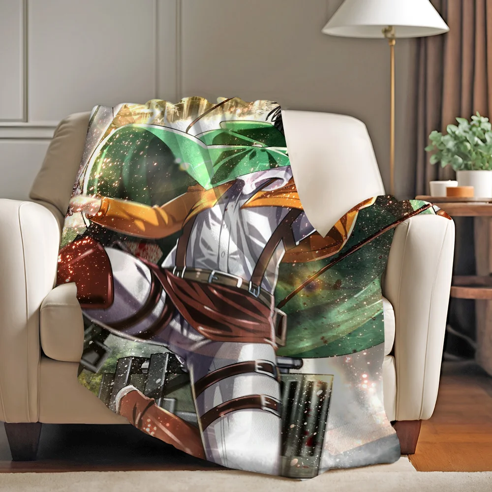 Anime A-attack On Titan Levi Ackerman Blanket Warm And Soft Suitable For Bedroom Living Room Sofa Bed Office Travel Camping