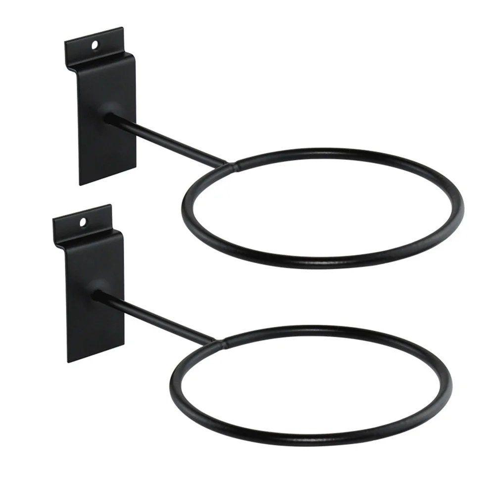

2Pcs Wall Mount Basketball Holder Black Multi Scene Application for Home Sports Balls Storage Display