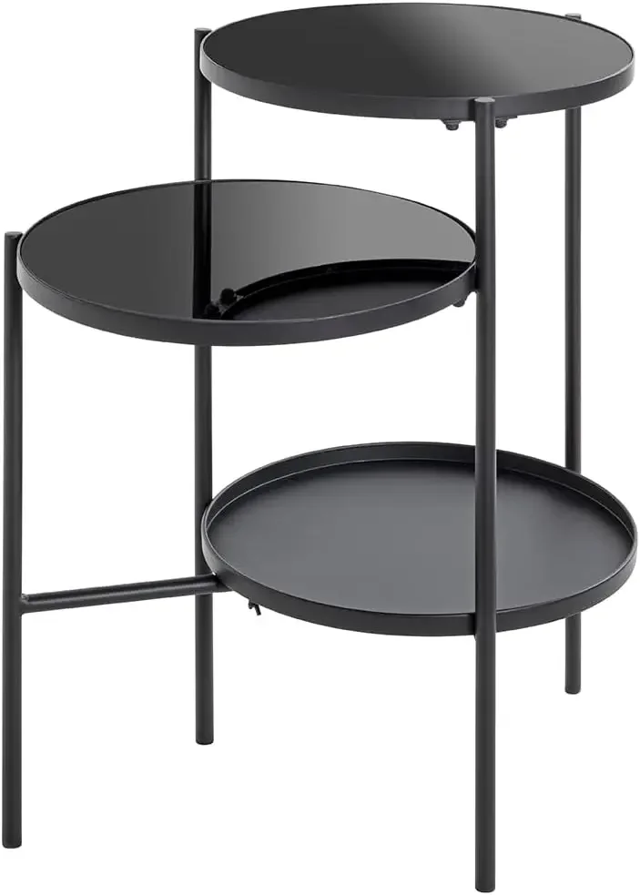 Mesa de café, metal, negro, 56 x 39 x 71 cm, adecuada para el patio de la terraza la Sala estar de la Oficina