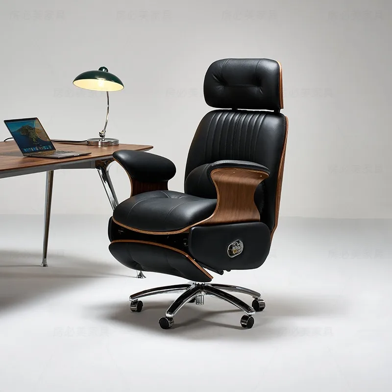 

Офисное кресло с креслом, компьютерное роскошное электрическое комфортное сидячее кожаное кресло для бизнес-убинета