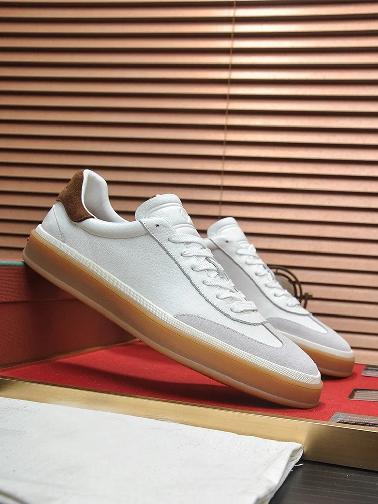 

Мужская повседневная кожаная обувь Deqin oes, легкая, удобная, высококачественная Sensation Board oes LP White oes, кожаная повседневная обувь в стиле ретро...