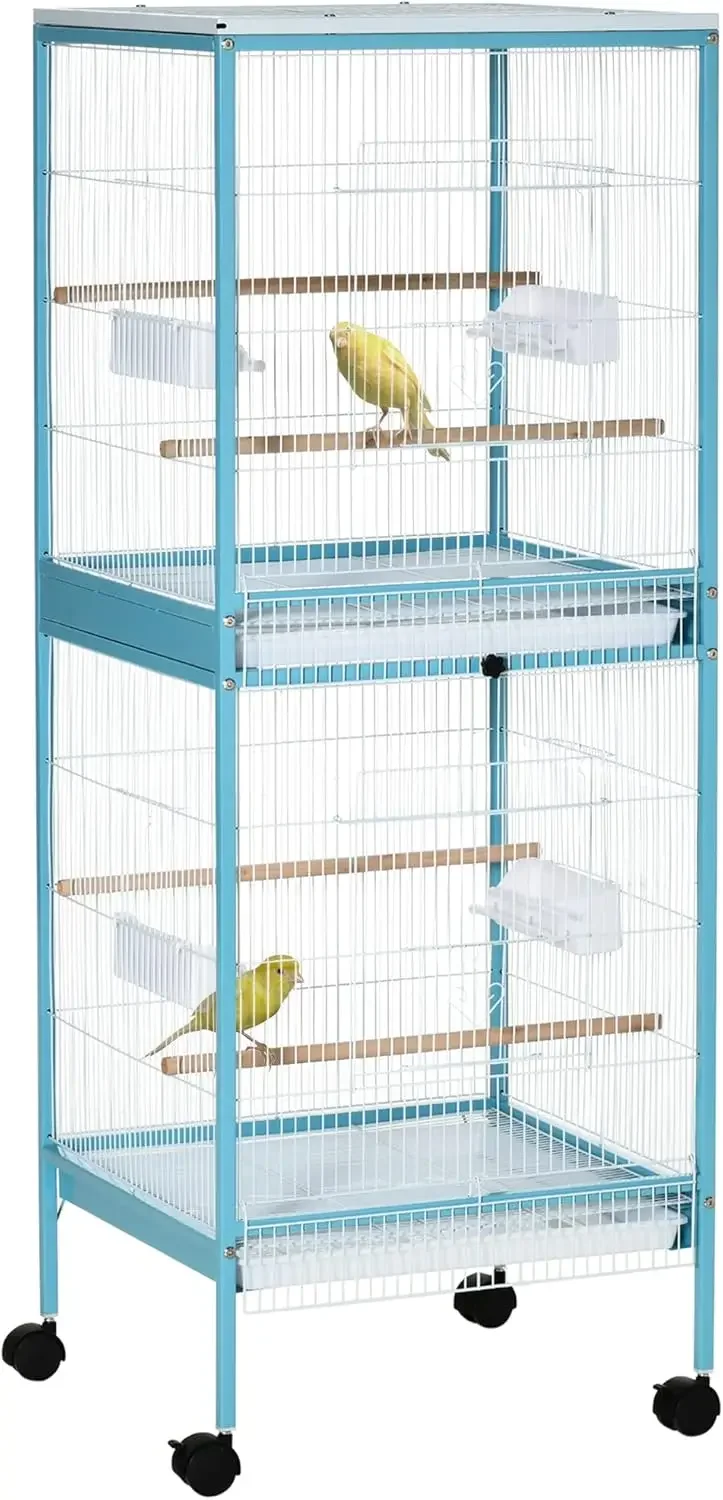 PawHut Large Bird Cage 1.7 Ft. Width Wingspan Bird Aviary Indoor Multi-Door Design Fit for A Canary Finch Conure 55