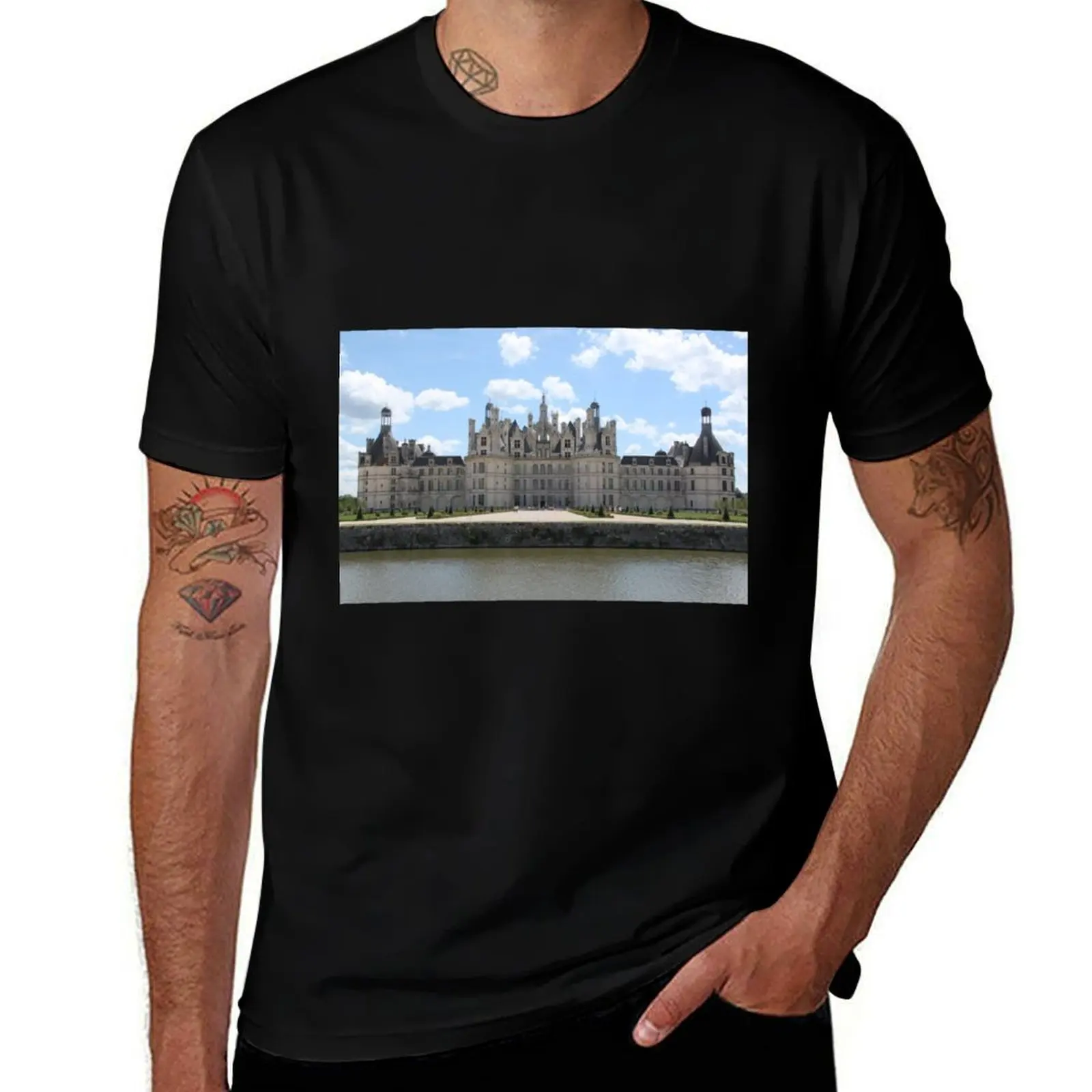 Футболка Chateau de Chambord 1, базовая однотонная хлопковая футболка с короткими рукавами
