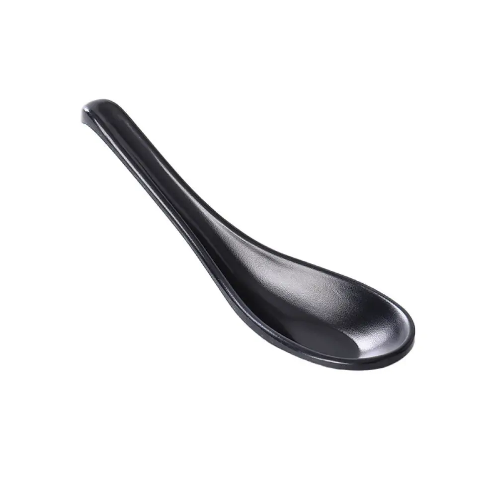 Commercial Melamine Ramen Spoon Large Soup Ladle Japanese Style Long Handle Hook Design Durable Matte Kitchen Serving Utensils