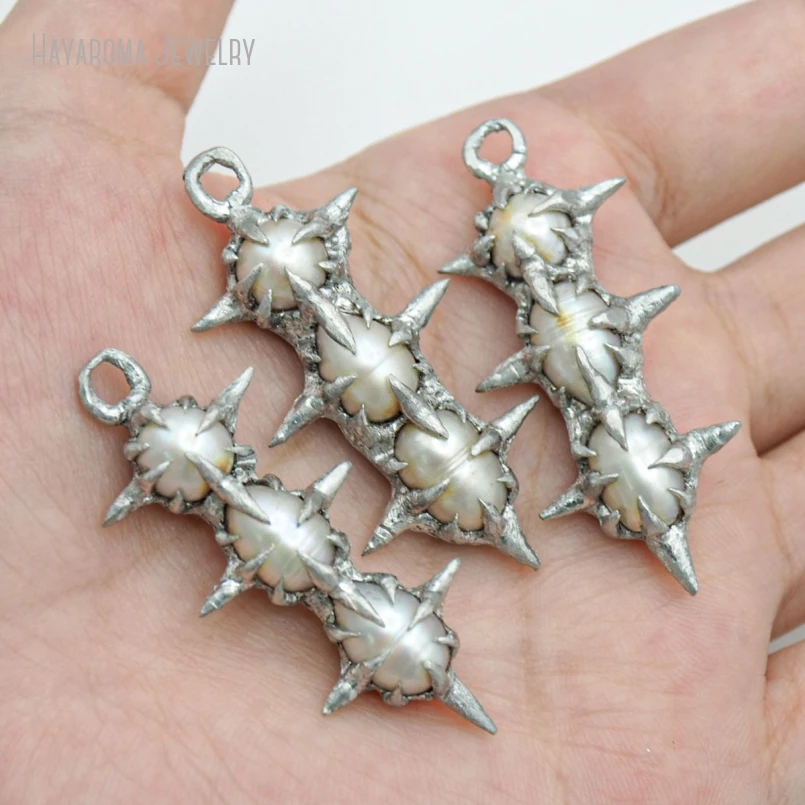 

10Pcs Gothic Edgy Freshwater Pearl Necklace Pendant Statement Punk Women Y2k Cybercore Jewelry Charm