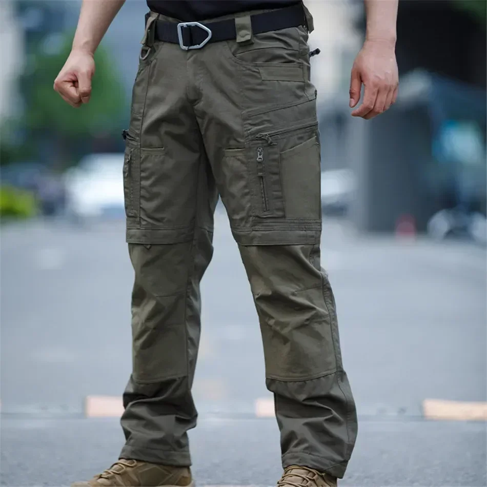 

New Men Hiking Pants Durable Tactical Pants Waterproof Tearproof Military Multi Pocket Hunting Camouflage Outdoor Work Pants
