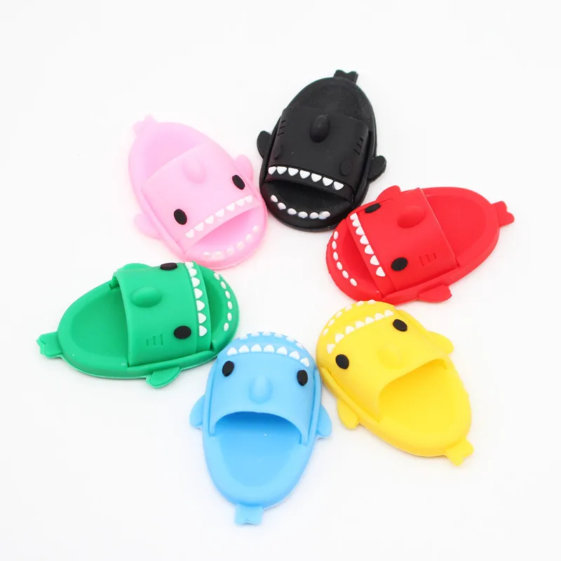 A Pair Dollhouse Kits Miniature Things Cute Shark Slippers Doll Shoes  Doll Accessories