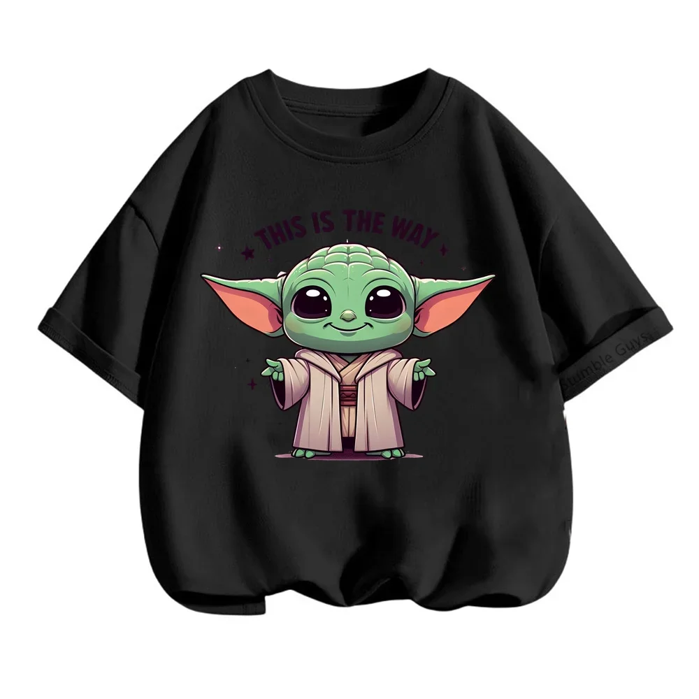 Boys Yoda T Shirt Girls Kids Children Tops Tshirt Short Sleeves Summer Baby Yoda Clothes Print Cartoon Tee Child Clothing