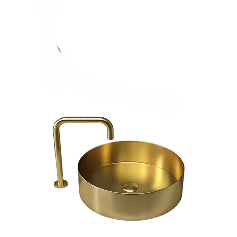 

3 Colors Luxury Bathroom Sinks Golden Stainless Steel Above Counter Basin Home Wash Basin Bathroom Fixture Washing Sink w