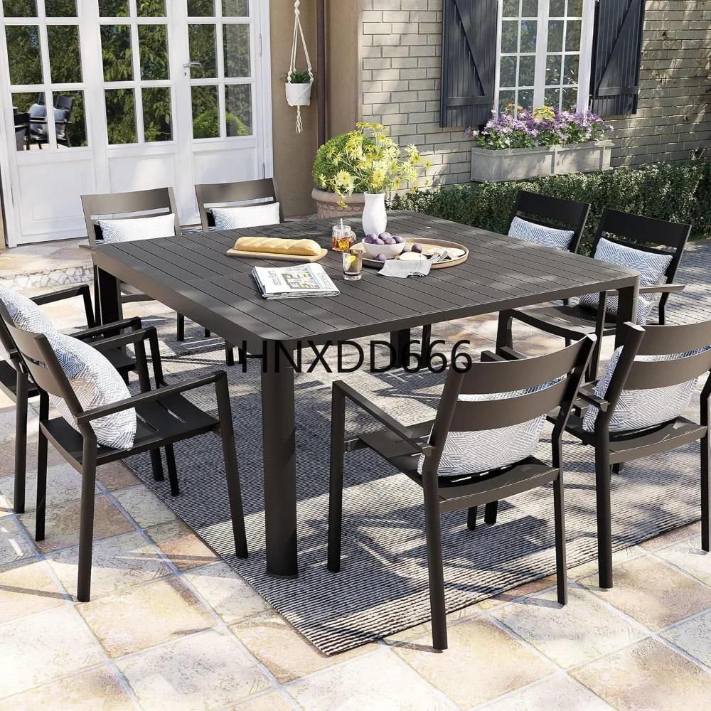 

Expandable Aluminum Outdoor Dining Table for 6-8, Extendable Patio Adjustable, Outdoor Tables