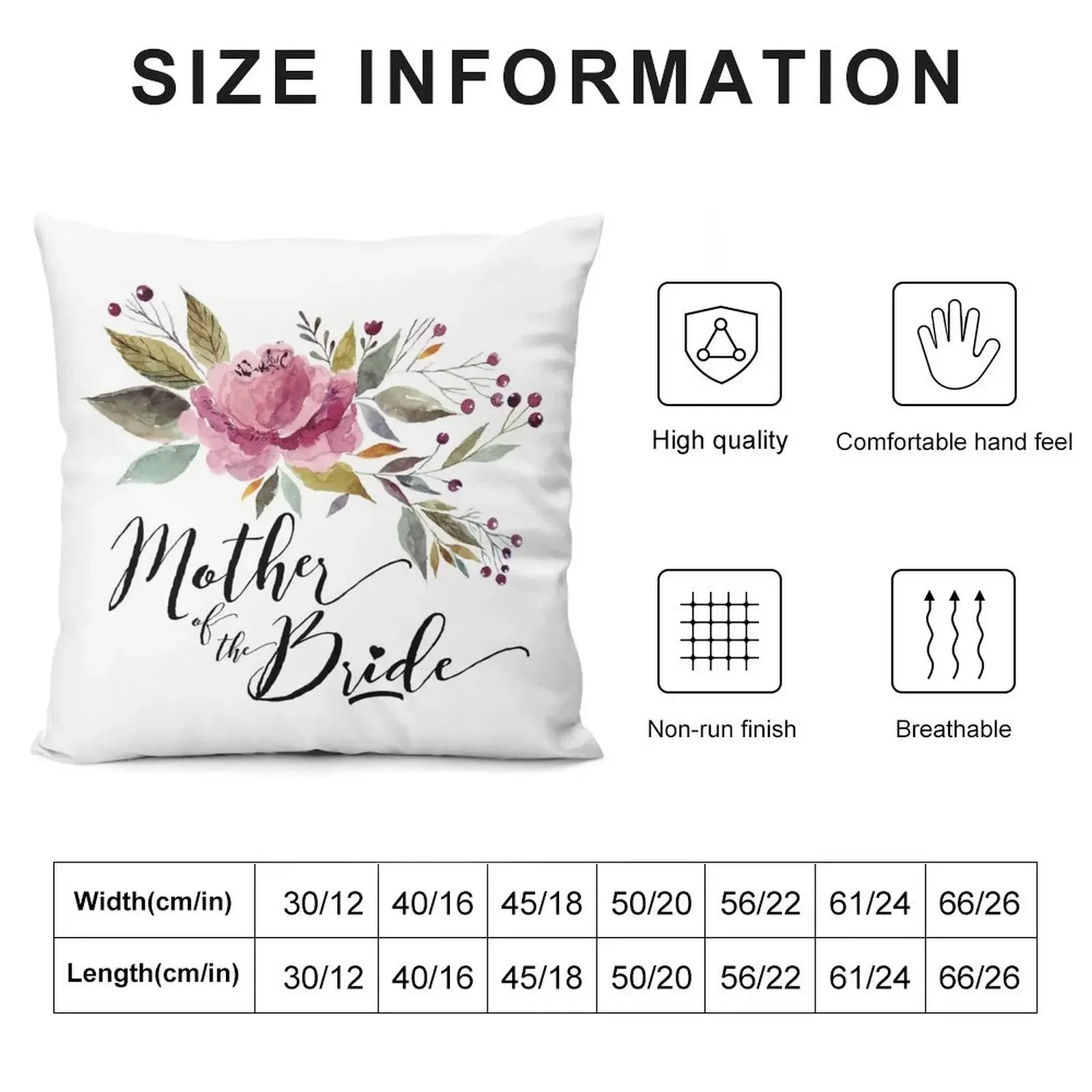 Mother of the Bride Burgundy Rose Wedding Bridal Throw Pillow pillow cover luxury Couch Cushions pillow