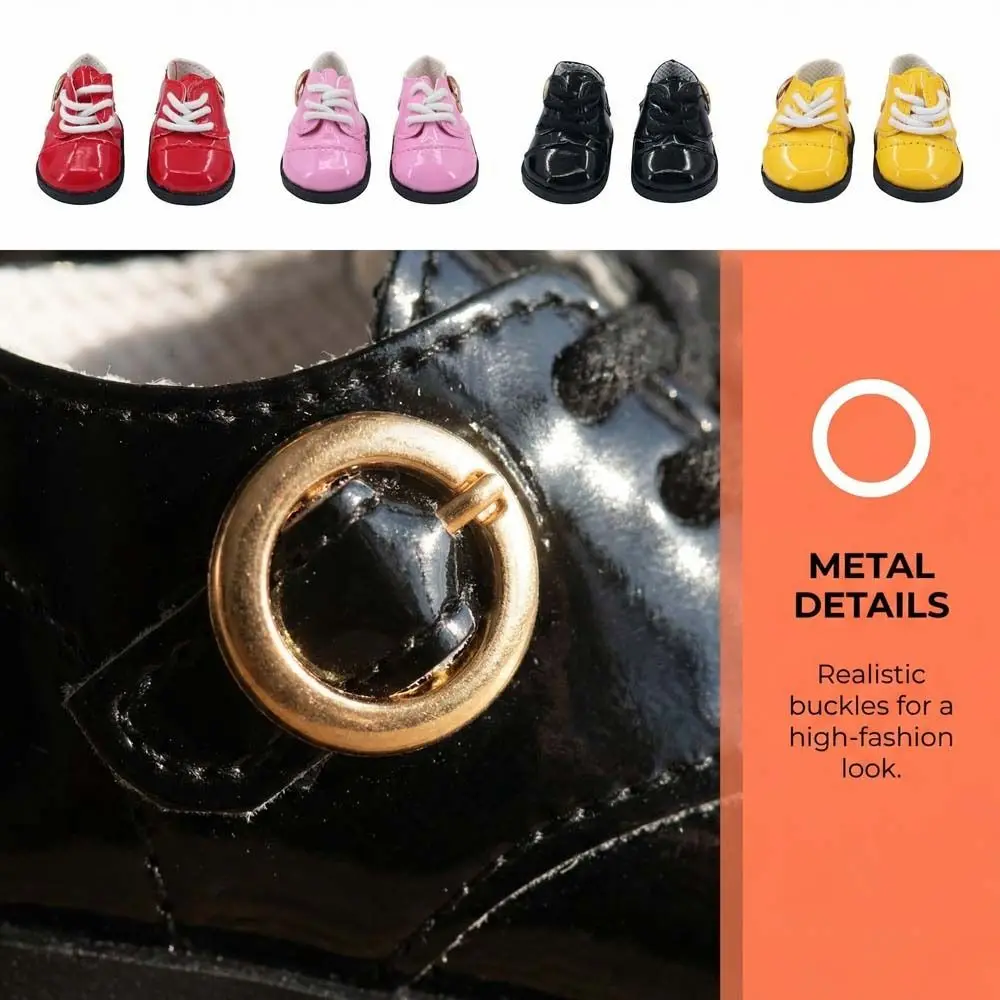 

1 Pair PU Leather 20cm Cotton Shoes Lightweight Casual Wear PU Leather Shoes Cute Creative 20cm Leather Boots 1/12