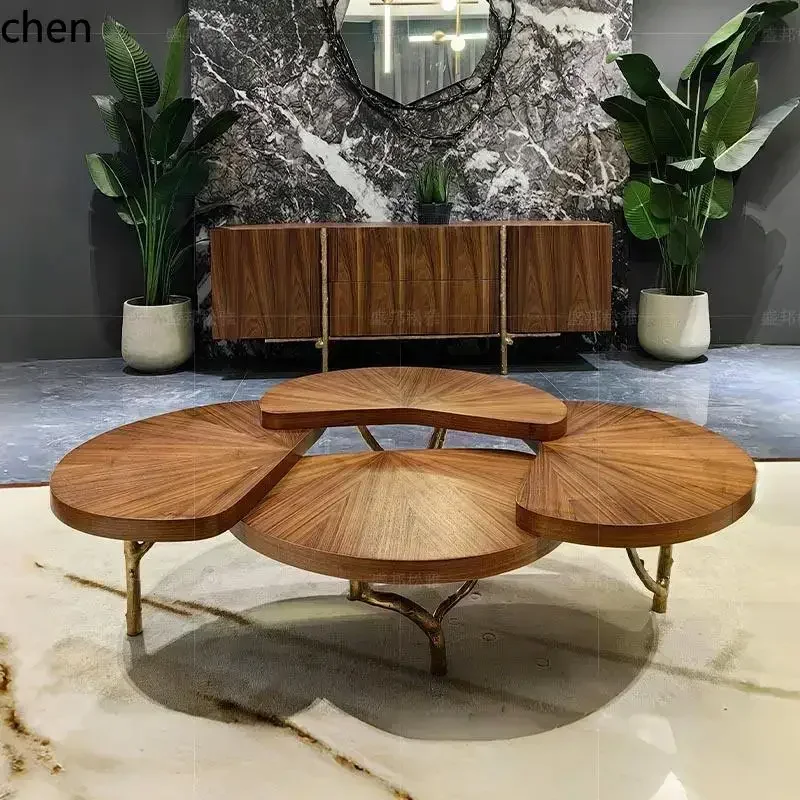 YFY  living room home villa modern light luxury high sense creative water lily design art tea table