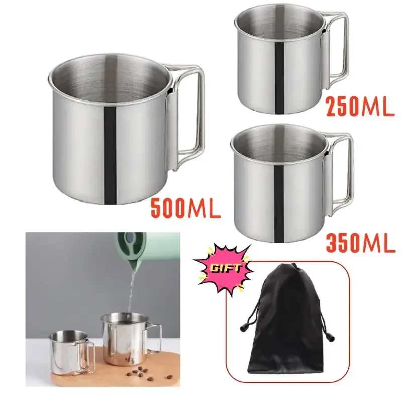 Camping Mug Titanium Cup Tourist Tableware Picnic Utensils Outdoor Kitchen Equipment With Tableware Travel Cooking Cookware Cup