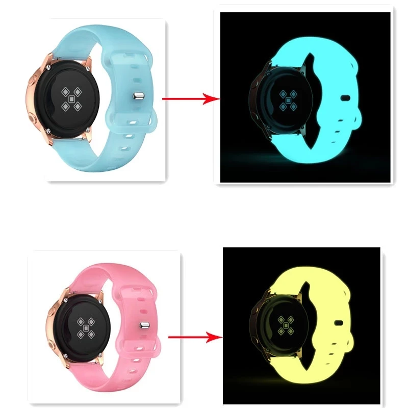 20mm Luminous Glowing Strap For Amazfit GTS4 GTS 4 Mini GTS2 GT3 3 Wrist Bracelet Silicone Smartwatch WristBand Sport Bracelet