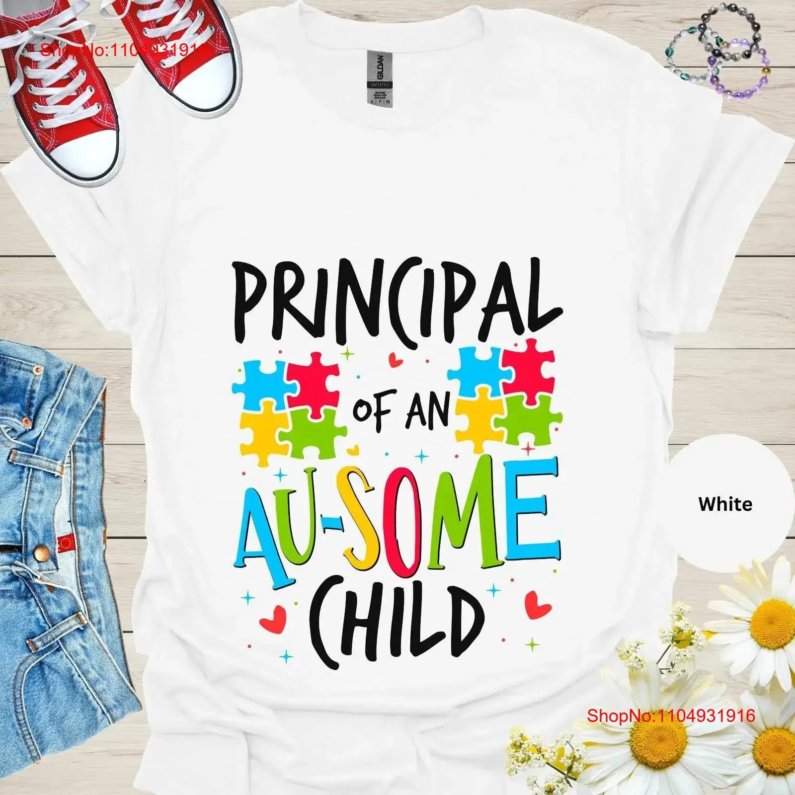 

Principal T Shirt Autism appreciation gift Back to School for women Teachers vintage Washed Soft Unisex Stretched Casual