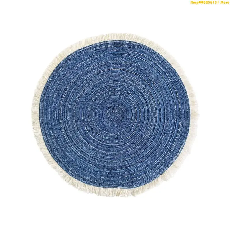 G92C Decorative Round Placemat Heat Resistant Polyester Perfect For Home Kitchen