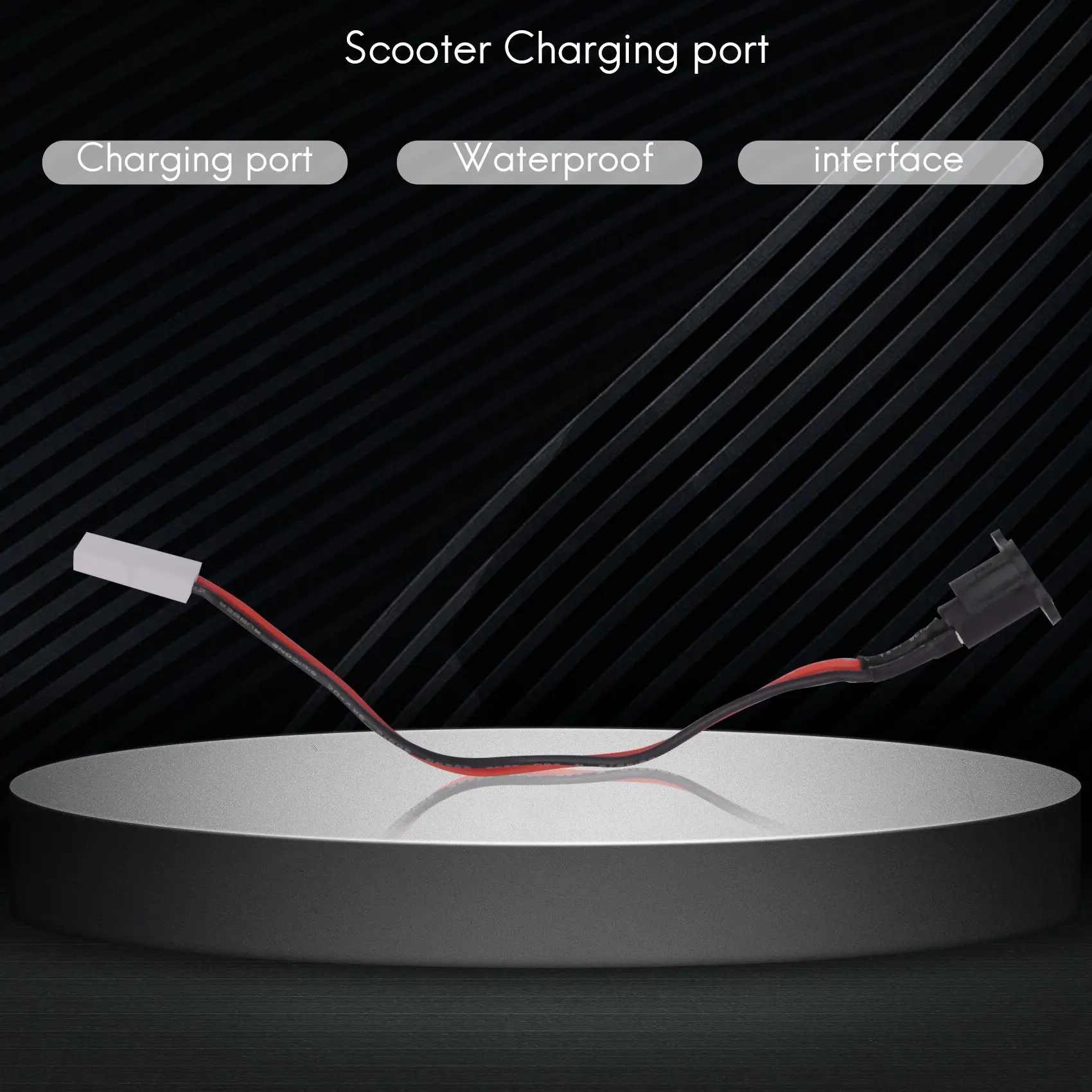 For Xiaomi Mijia M365 Electric Scooter Charging Hole Cover with Charging Cable Charging Port Plastic Waterproof Cover
