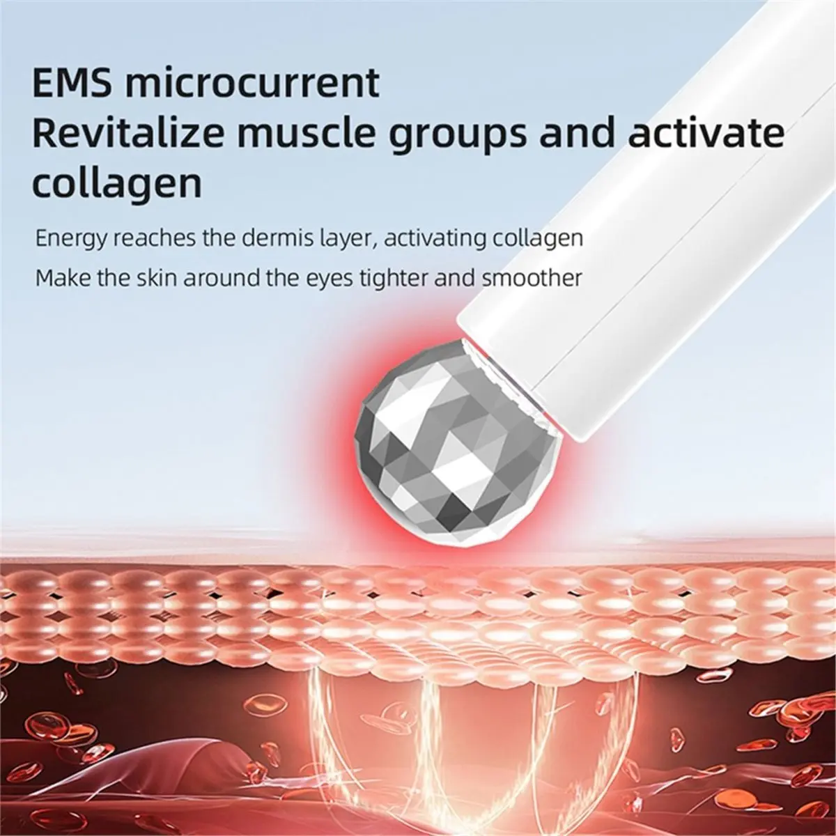[Vend for]Electric Eye Massager Roller Beauty Devices EMS Microcurrent Hot Conpress Skin Lifting Eye Dark Circles Removal