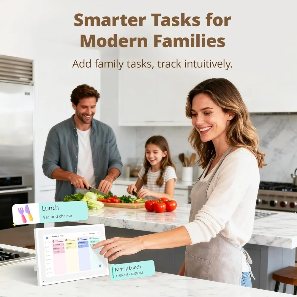 

Digital Calendar 10 Inch Touch Screen Electronic Chore Chart Monthly Weekly Daily Planner Smart Home Organization Desk Mount