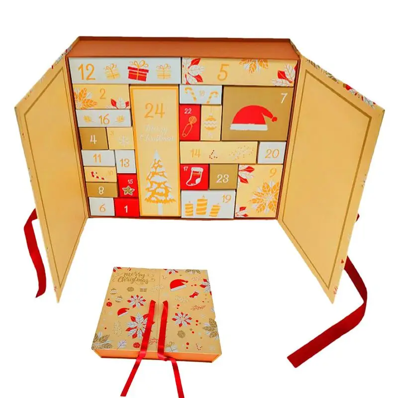 Advent Calendar Boxes To Fill 24 Grids Fillable Countdown Calendar Boxes Christmas Empty Storage Boxes For Packaged Biscuits