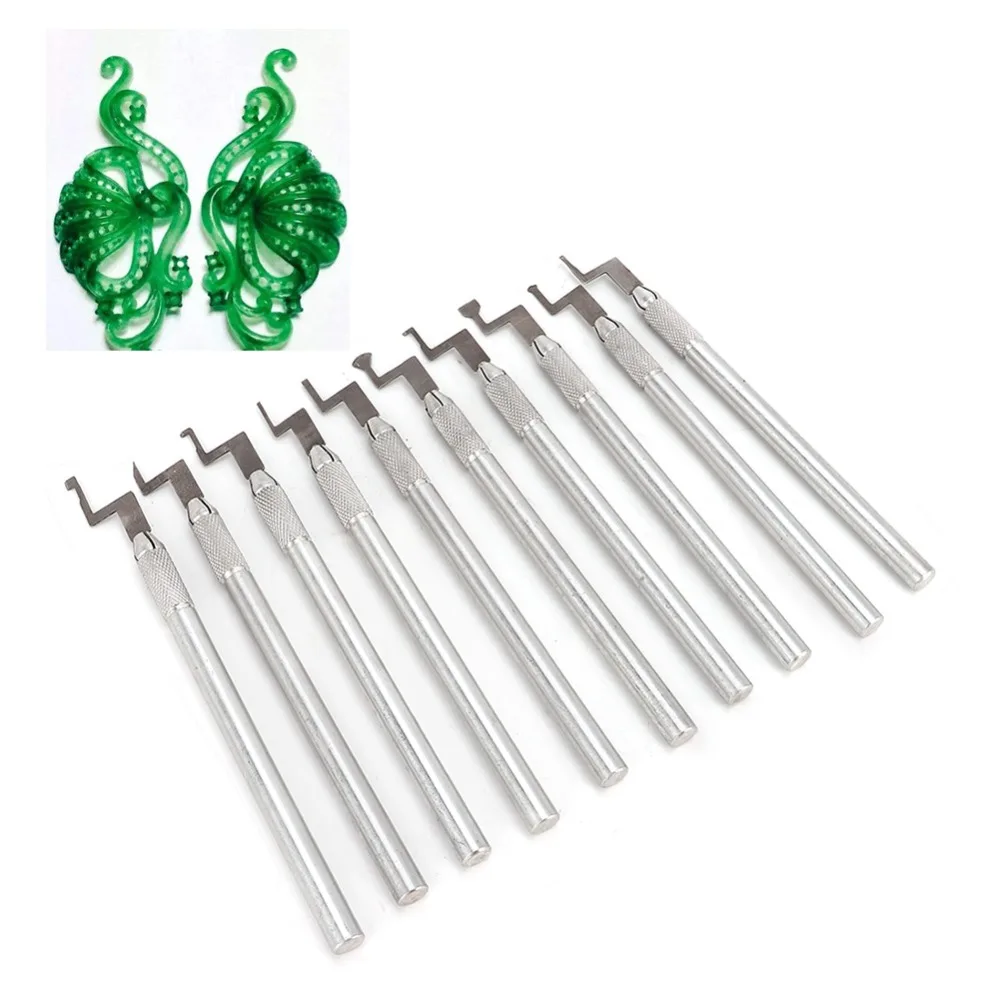 

10Pcs Professional Metal Construction Wax Carving Pen With Handle Jewelry Making Tool Engraving Tool Crafting