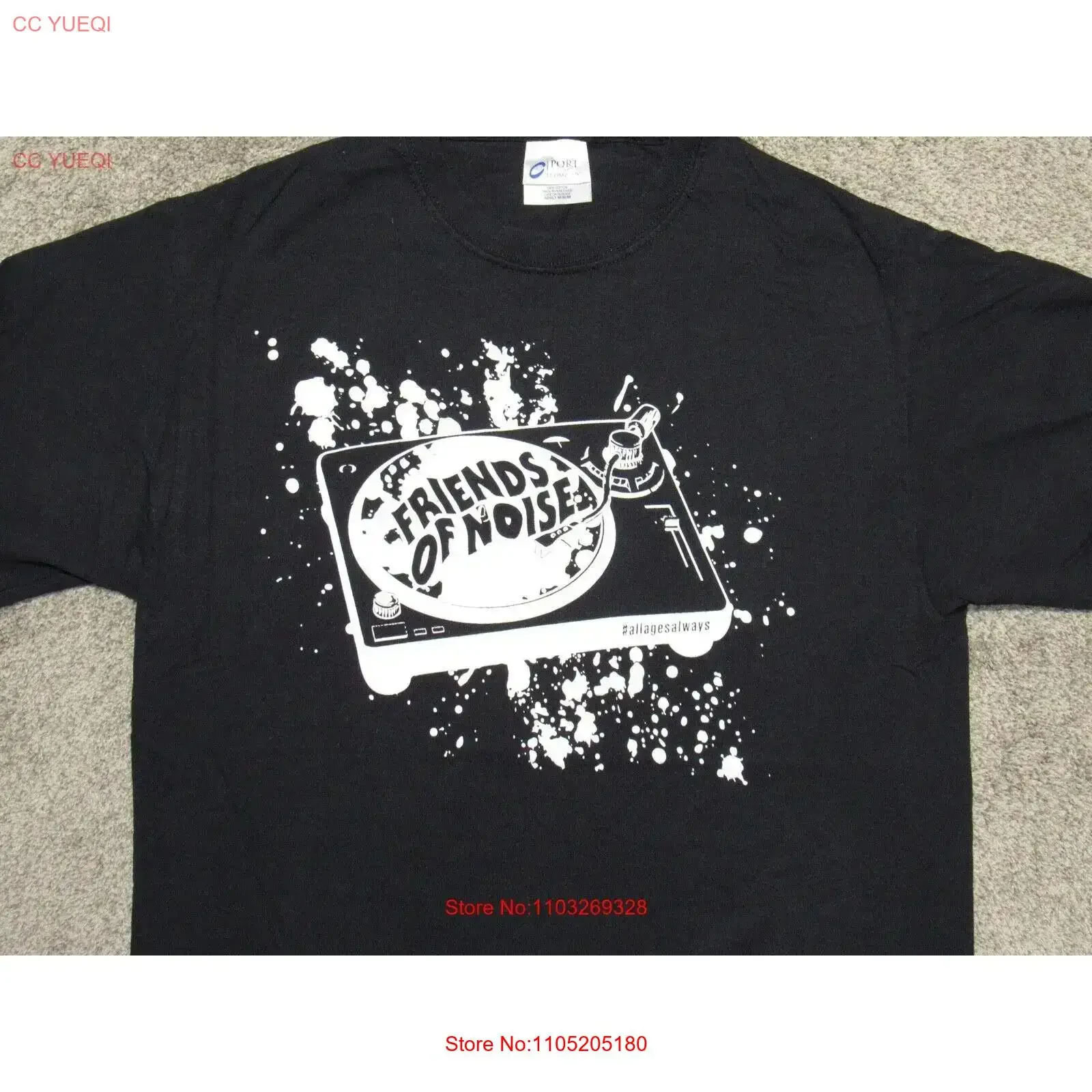 FRIENDS OF NOISE Turntable Splatter T SHIRT Mens MED Portland OR Music Youth PDX vintage Washed Casual streetwear graphic