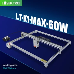 LASER TREE K1 MAX incisore Laser con modulo Laser 60W macchina da taglio per incisione utensili per la lavorazione del legno CNC Area di incisione 800*600mm