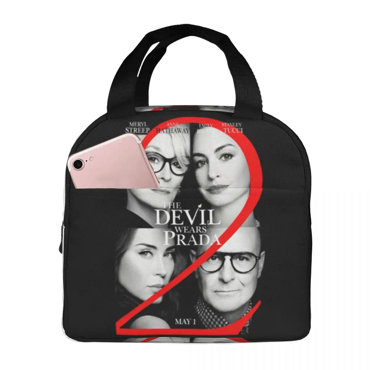 Comedy Film The Devil Wears Pradas Thermal Insulated Lunch Bags Women Resuable Lunch Container for Travel Multifunction Food Box