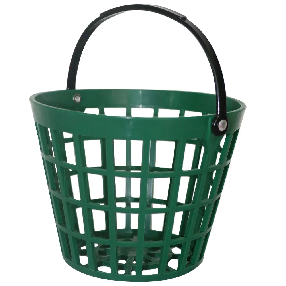 

Golf Ball Basket Outdoor Portable Golfball Storage Container Plastic Collecting Bucket Pressure Resistant Handle Stackable