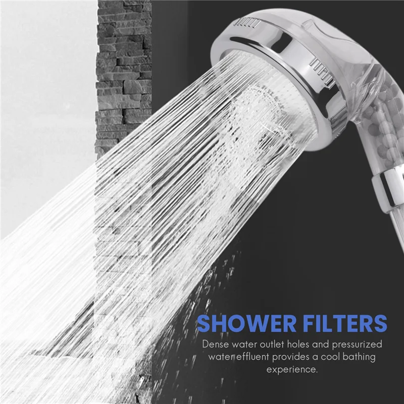 Bathroom Handheld Shower Water Saving Head Set with 6 Filters High Pressure Portable Shower Head Hand Shower