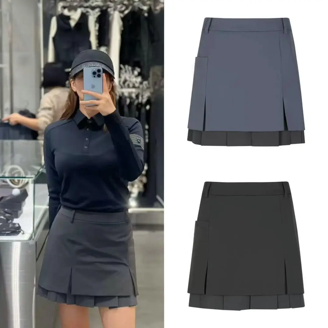 Clearance Sale-Women Golf Skort Double Layer Pleated Mini Skirt Fashion All Match Casual Simple Ladies Sports Short Skirt