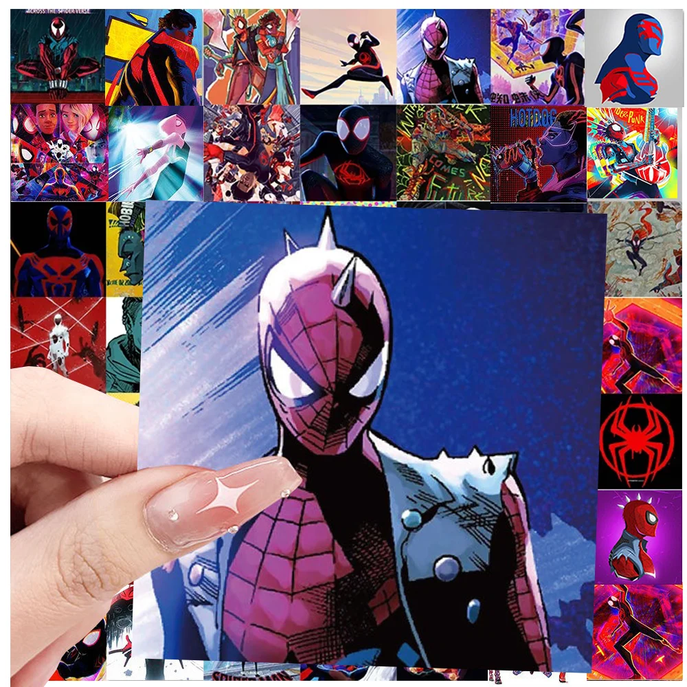 10/20/40/80pcs Disney Spider Man Across The Spider-Verse Stickers Cool Posters Decal Skateboard Notebook Toys Sticker for Kids