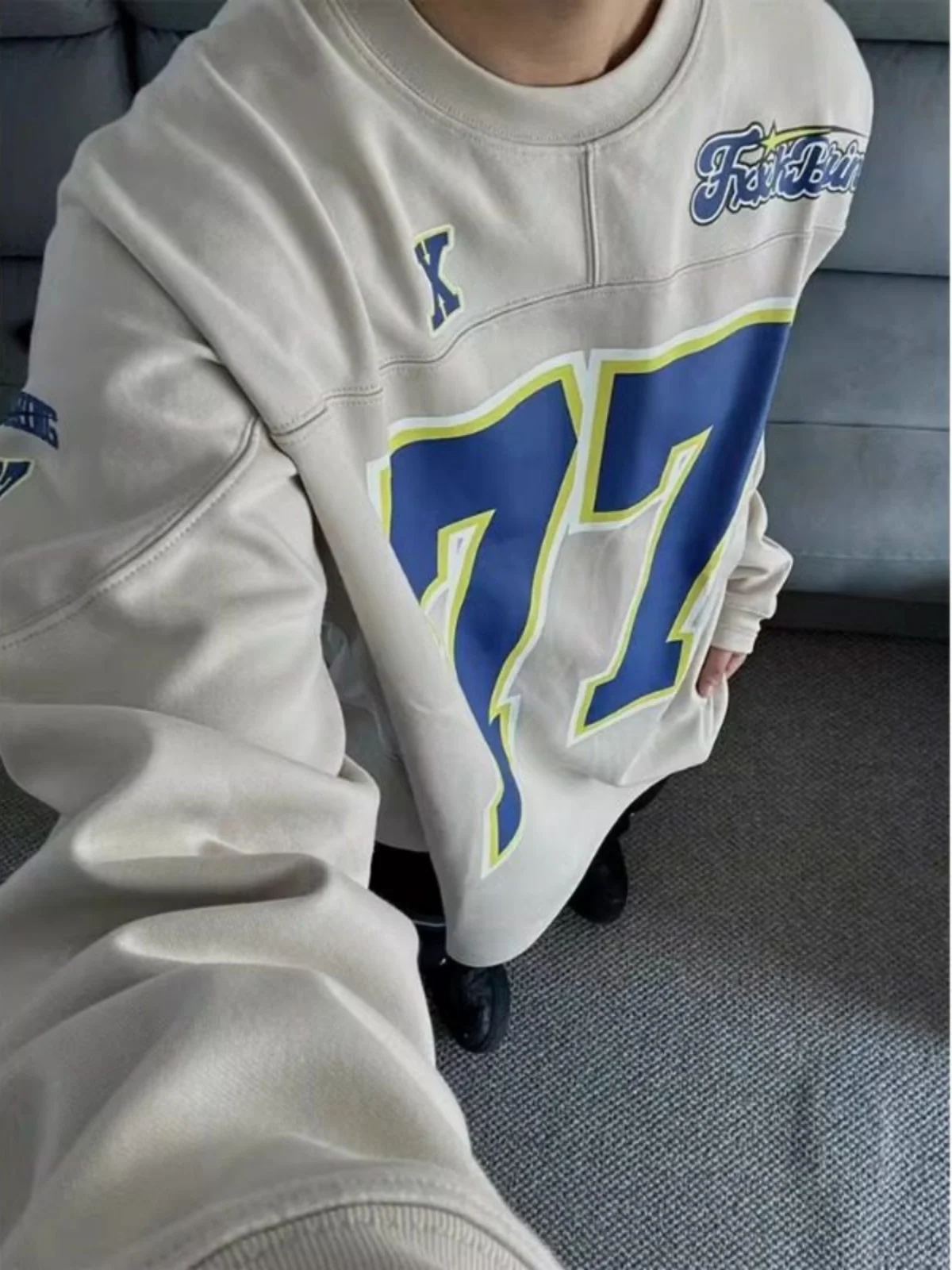 

Американская спортивная одежда: тренировочный костюм для футбола, велосипедный костюм, гоночный костюм с принтом в стиле ретро, модная толстовка свободного кроя, молодежная повседневная одежда