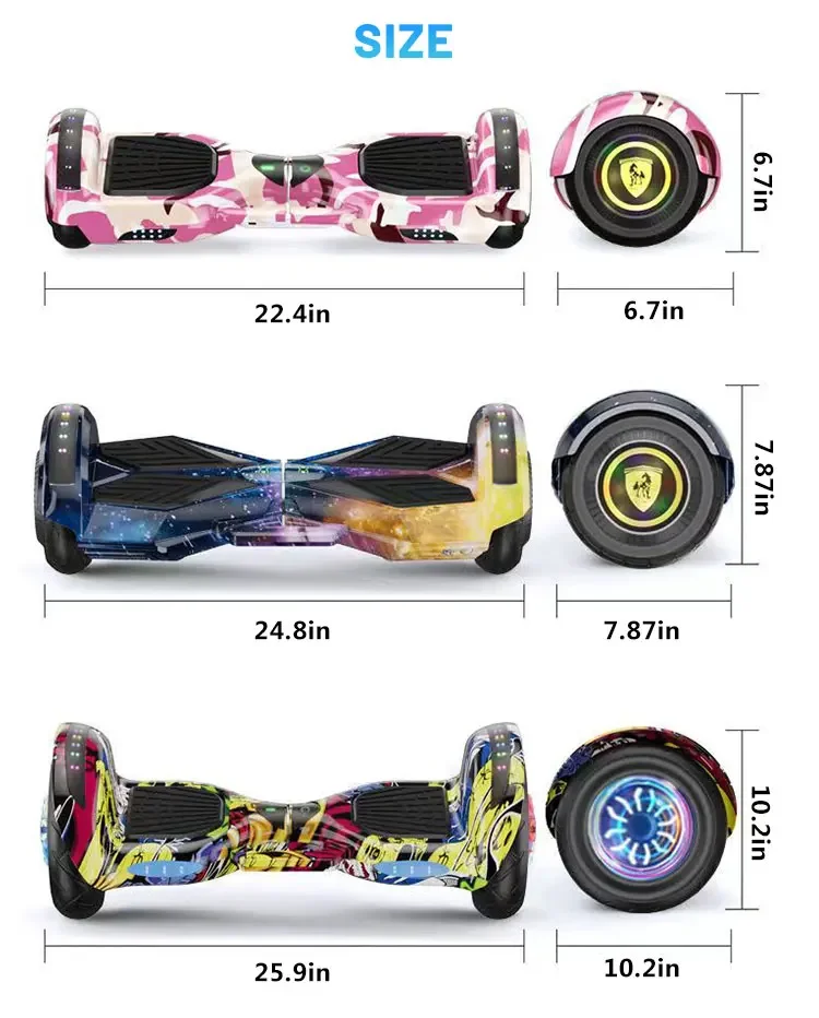 Placa inteligente Hoverboard Hover Board Scooters elétricos com autoequilíbrio Melhor presente de Natal para crianças