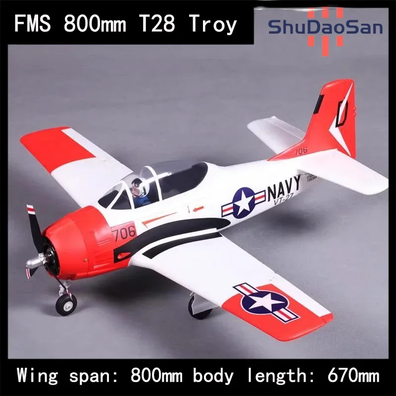 

Fms 800mm T28 Trojans Fixed Wing Entry-level Electronic Remote Control Model Aircraft World War Ii Realistic Aircraft Model