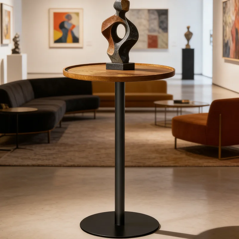 Скандинавский Простой Современный Роскошный Журнальный Столик из Массива Дерева, Маленький Круглый Стол для Кафе, Гостиной, Домашняя Мебель