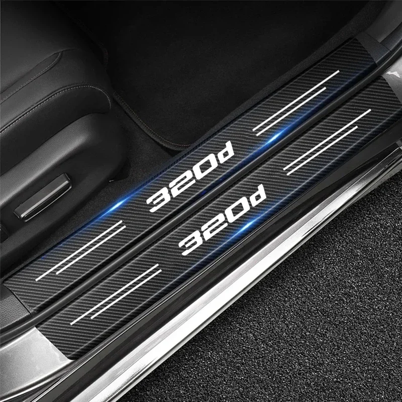 Car Front Door Sill Threshold Rear Trunk Bumper Stickers Decals for BMW 3 Series 320d Emblem F30 F31 F34 F35 G20 2020 2018 2023