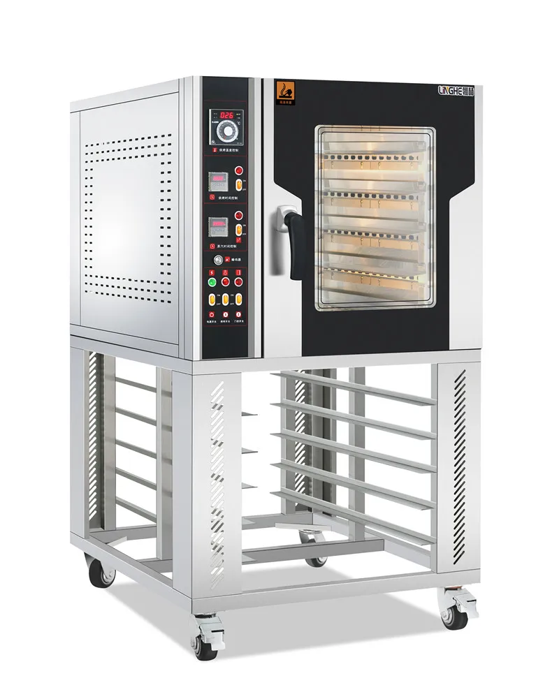 Commercial Baking Equipment Durable 8 Trays Electric Combi Steamer Deck Baking Oven